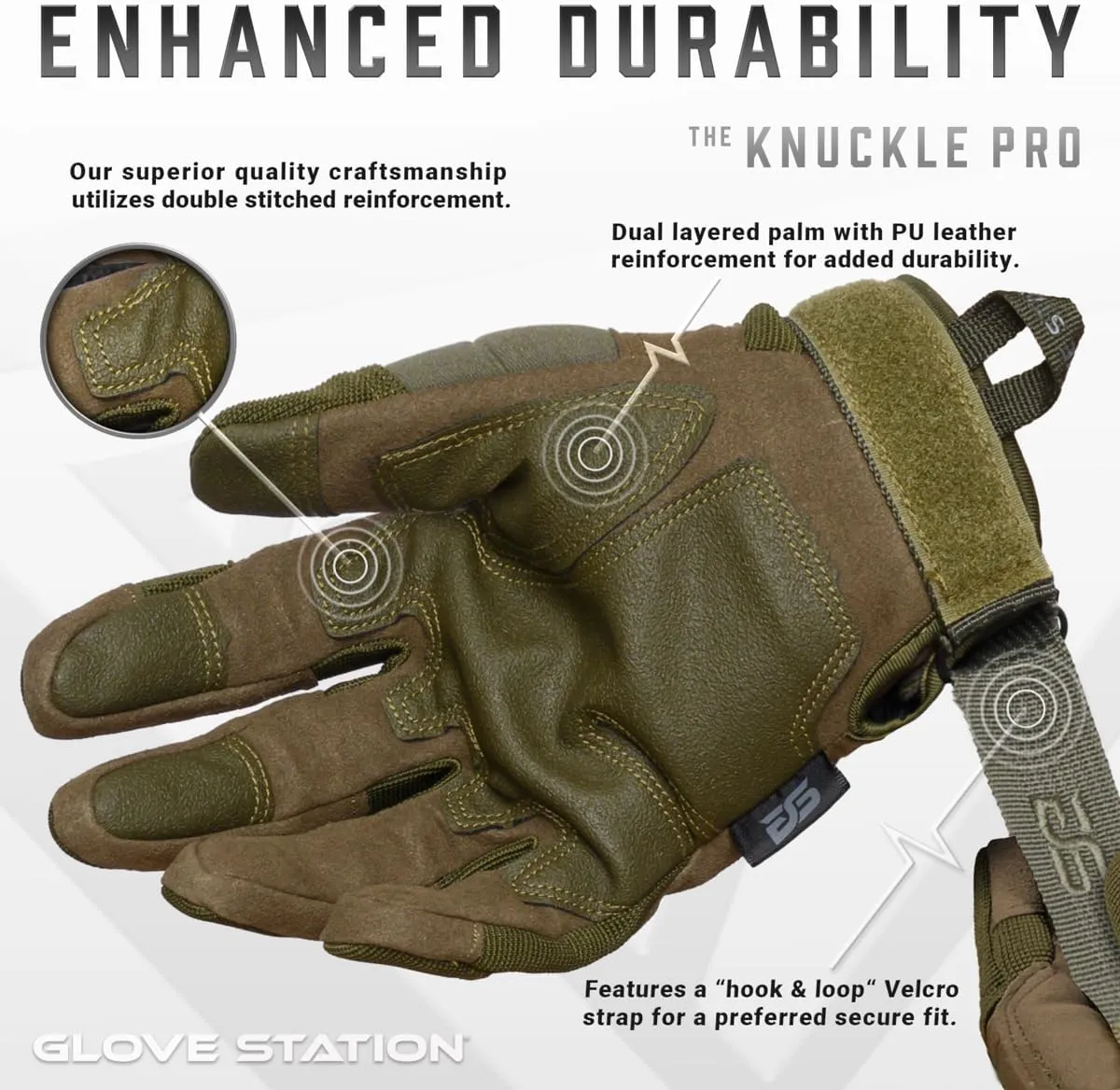 Glove Station - Tactical Shooting Hard Knuckle Gloves for Men and Woman with Touchscreen Fingers - Durable and Comfortable Hand-Gear for Outdoor Work Shooting and Hunting