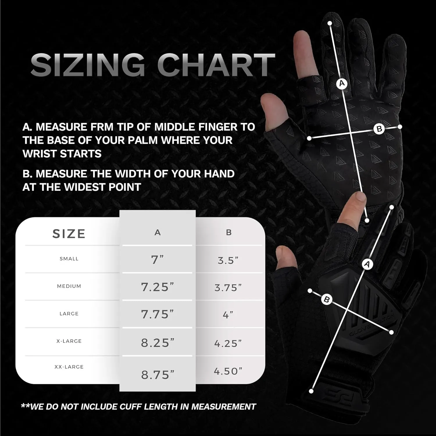 Glove Station The Shooter Work Tactical Gloves - Black (Large), Suede Leather Palm, Knuckle Protection for Men, 2 Fingerless Design for Paintball, Riding and Motorcycle Use