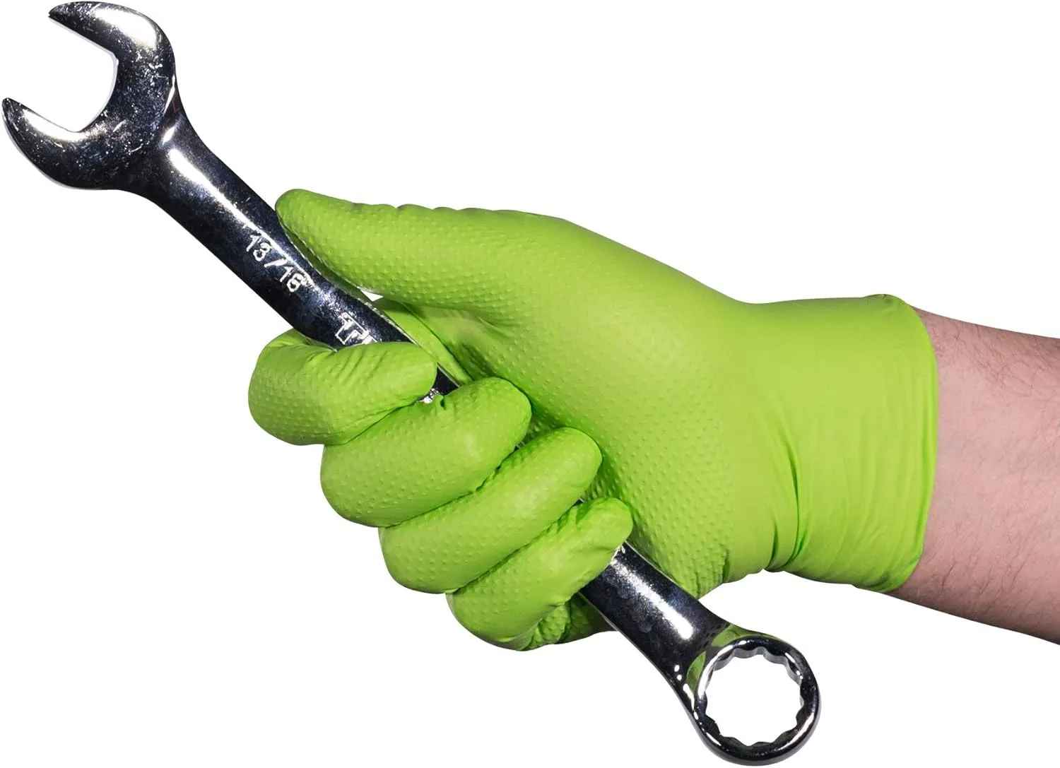 GLOVEWORKS HD Green Nitrile Gloves, 8 mil Nitrile Gloves Medium-XXL Sizes, Nitrile Disposable Gloves with Raised Diamond Grip