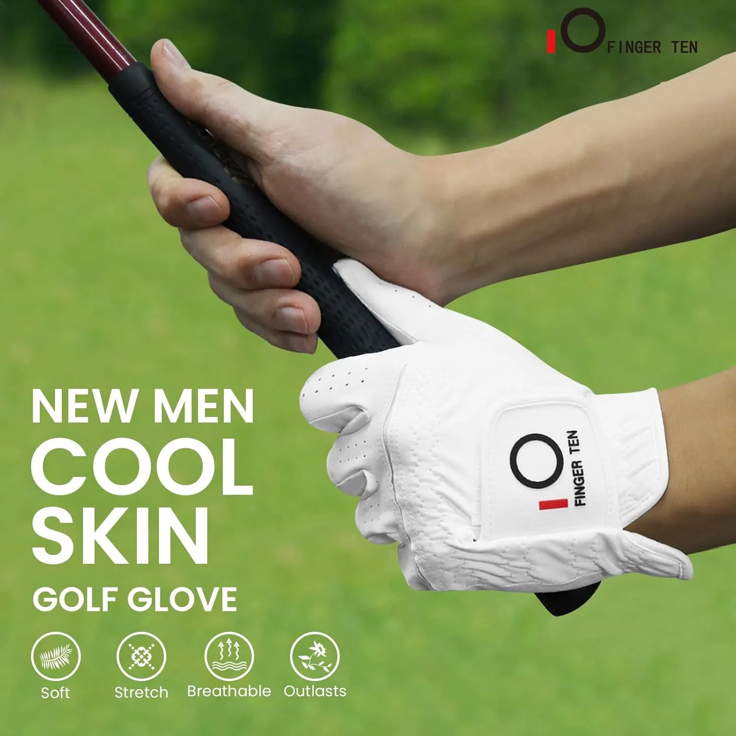 Golf Gloves Men Value 10 Pack Left Hand for Right Handed Golfer, Mens Glove with Gift Box All Weather Grip Soft Breathable