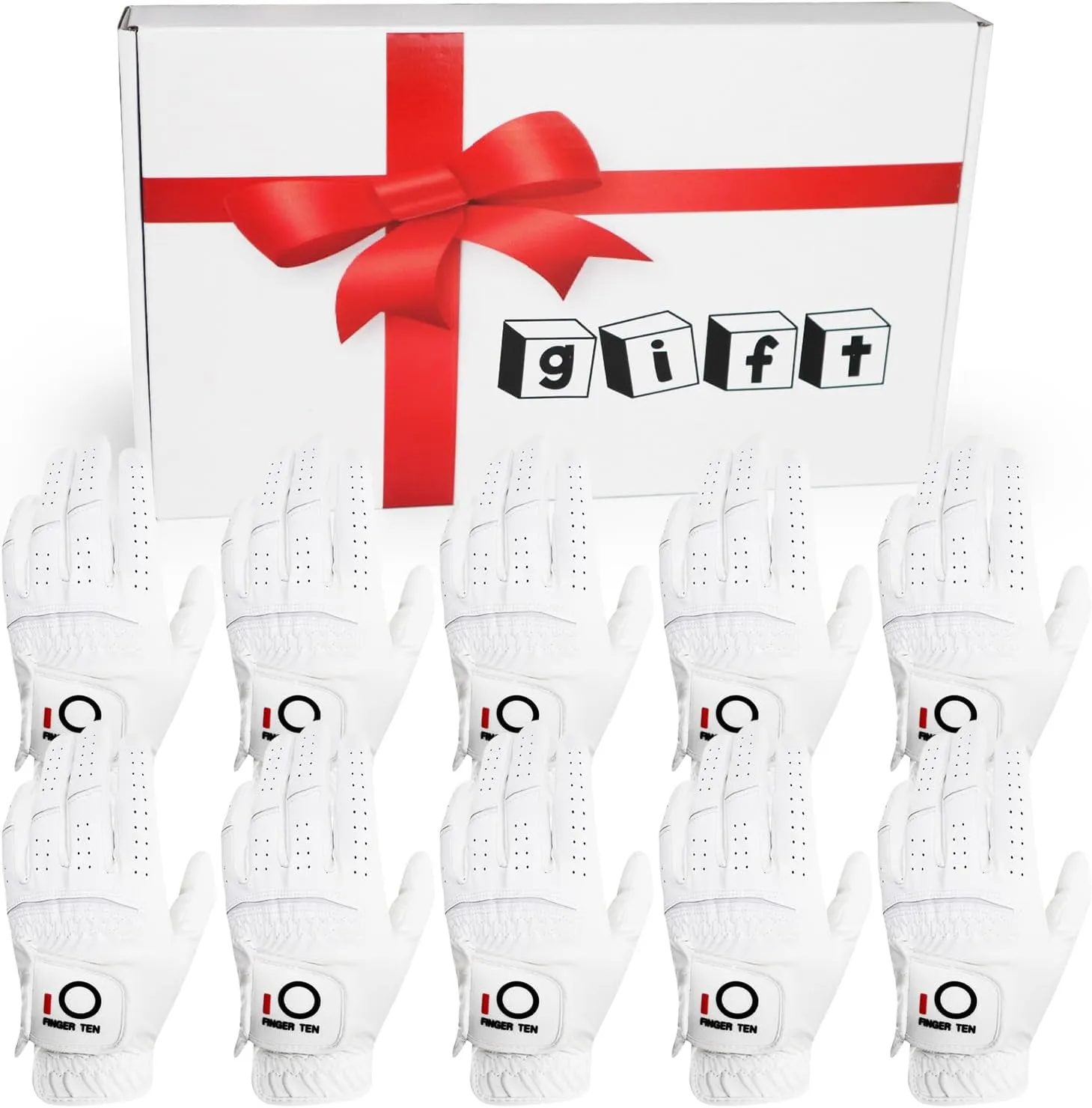 Golf Gloves Men Value 10 Pack Left Hand for Right Handed Golfer, Mens Glove with Gift Box All Weather Grip Soft Breathable