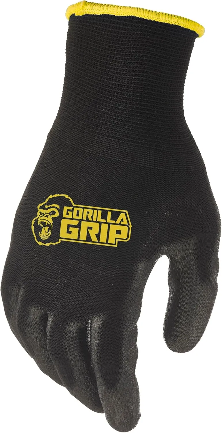 Gorilla Grip Slip Resistant Work Gloves 5 Pack, Medium