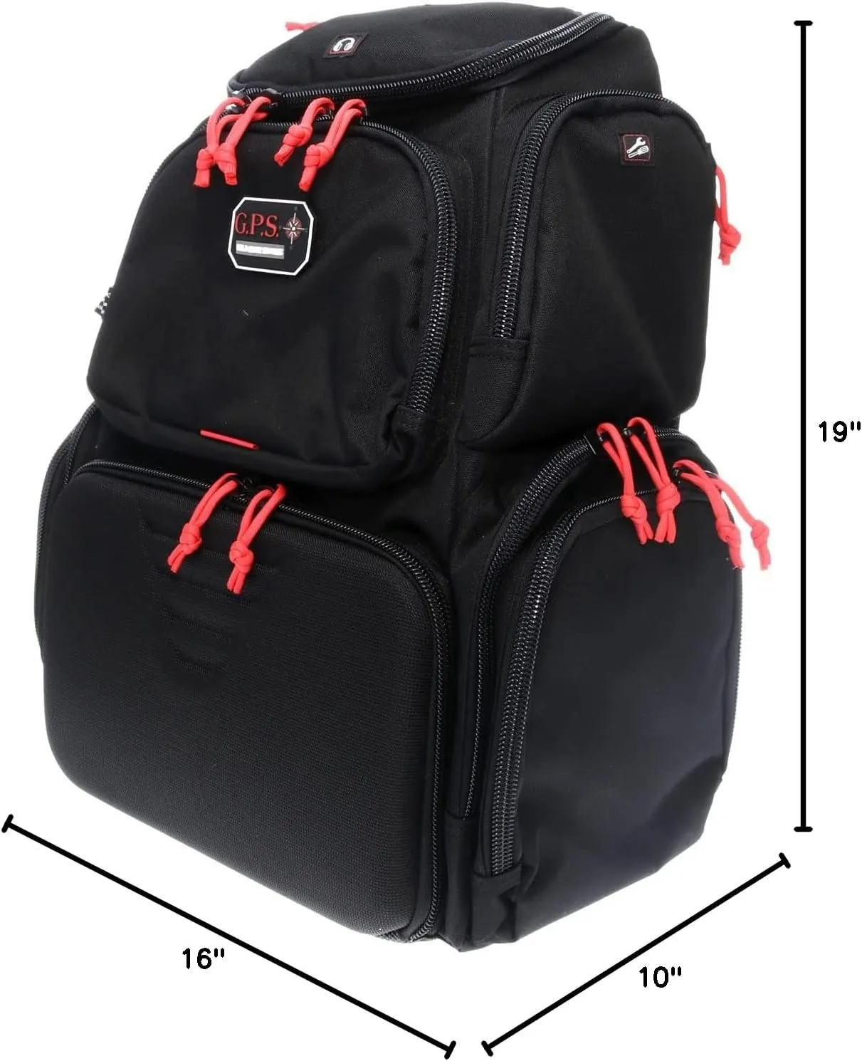 G.P.S. Handgunner Range Backpack With Foam Cradle For 4 Handguns, Durable Pistols, Ammo & Shooting Accessories Storage