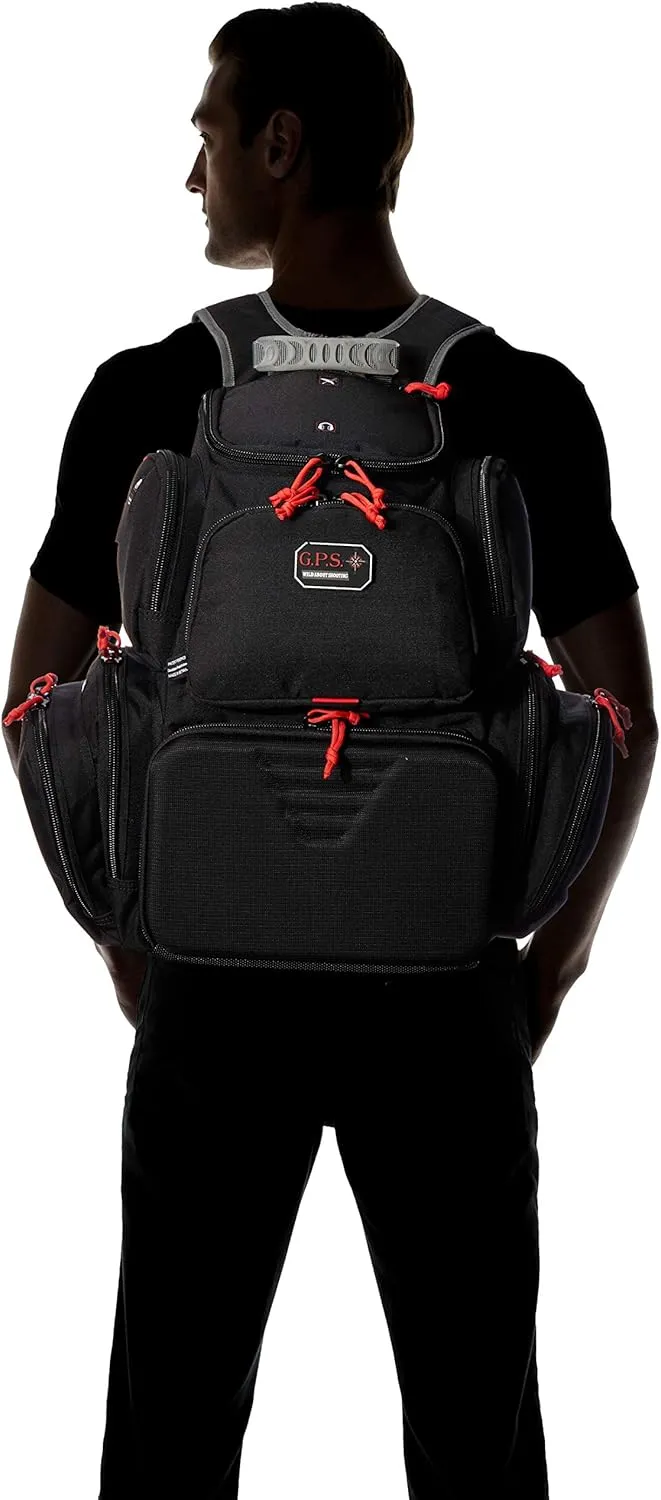 G.P.S. Handgunner Range Backpack With Foam Cradle For 4 Handguns, Durable Pistols, Ammo & Shooting Accessories Storage