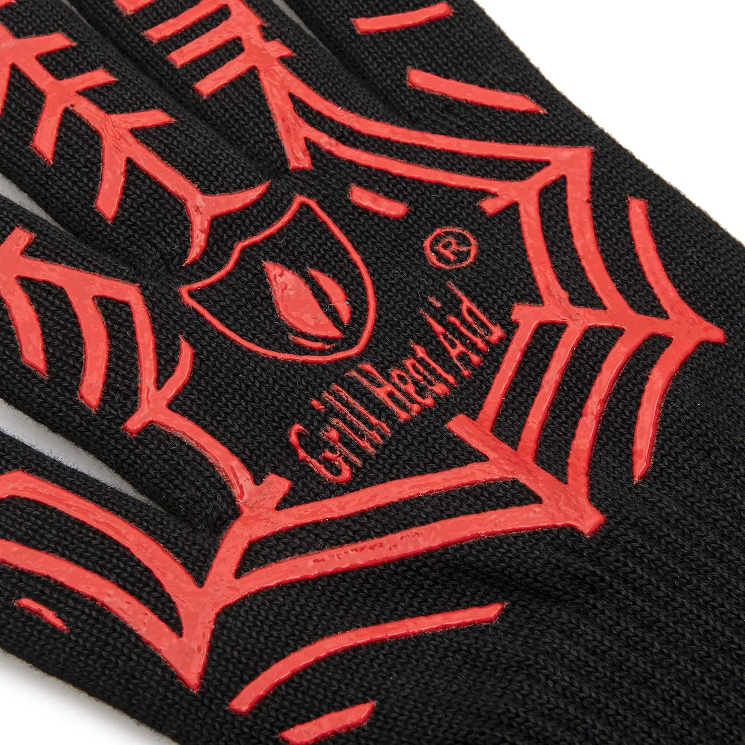 GRILL HEAT AID Premium Grill Gloves Heat Proof for Grilling - BBQ Gloves 1472°F Heat-Resistant Oven Mitts with Fingers for Cooking, Baking Pizza in Oven, Fire Gloves for Barbecue, Smoker, Campfire