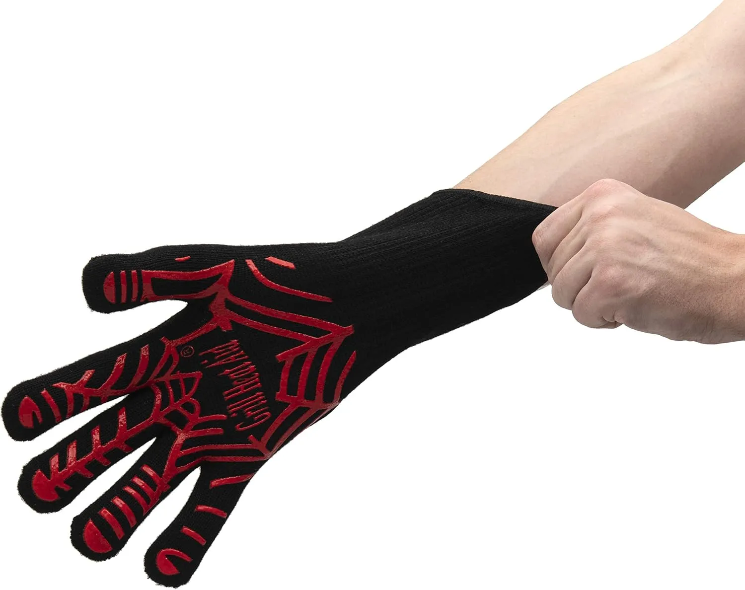 GRILL HEAT AID Premium Grill Gloves Heat Proof for Grilling - BBQ Gloves 1472°F Heat-Resistant Oven Mitts with Fingers for Cooking, Baking Pizza in Oven, Fire Gloves for Barbecue, Smoker, Campfire