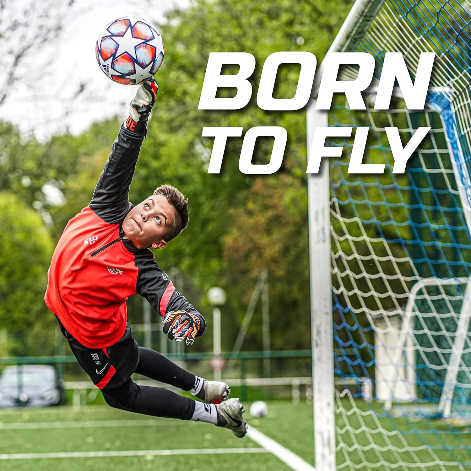 GRIPMODE Gravity Hybrid Goalkeeper Gloves Adult and Child with Griptec® Latex Lining I Suitable in All Weather I Football Goal Protection for Children, Teenagers & Adults I Size 7-11
