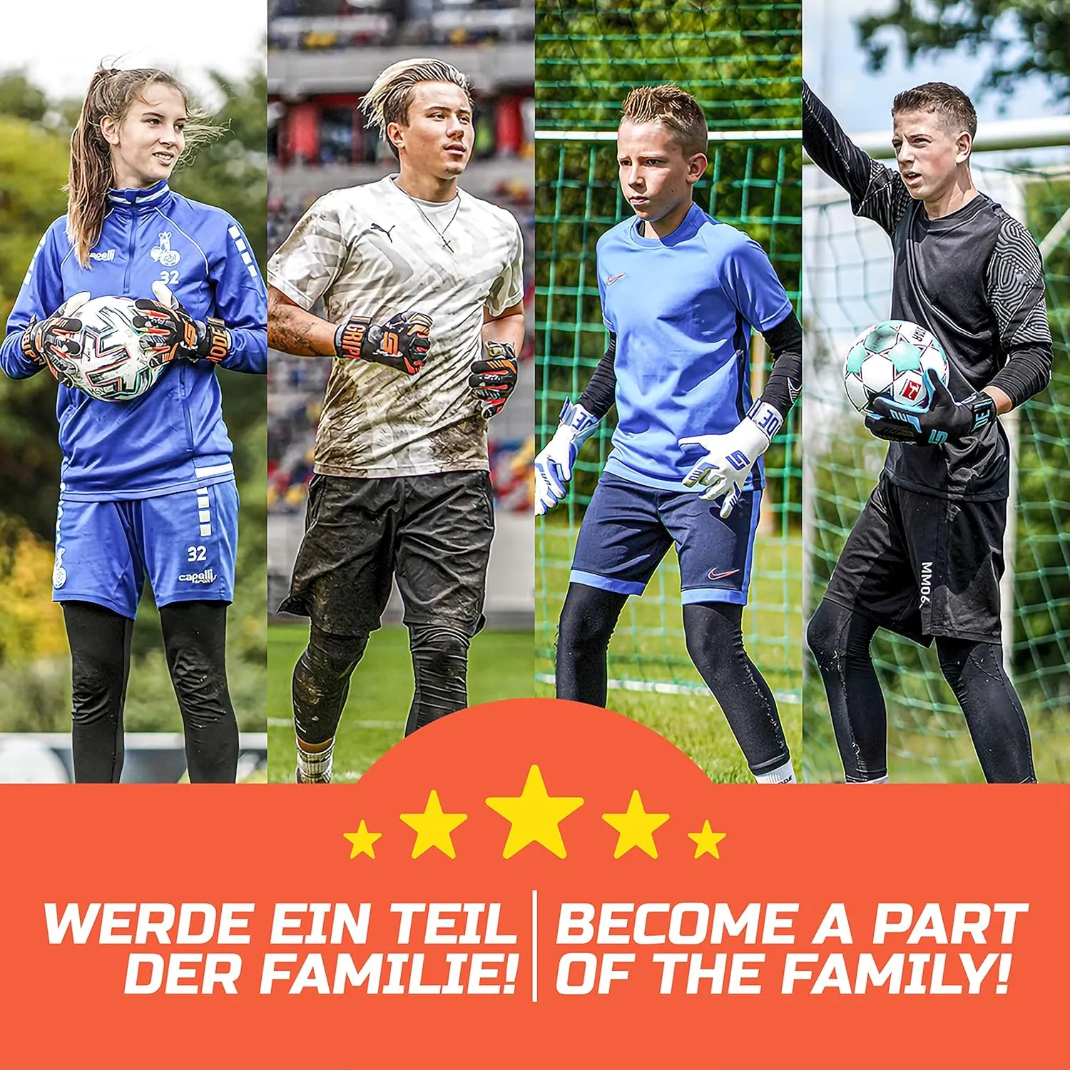 GRIPMODE Gravity Hybrid Goalkeeper Gloves Adult and Child with Griptec® Latex Lining I Suitable in All Weather I Football Goal Protection for Children, Teenagers & Adults I Size 7-11