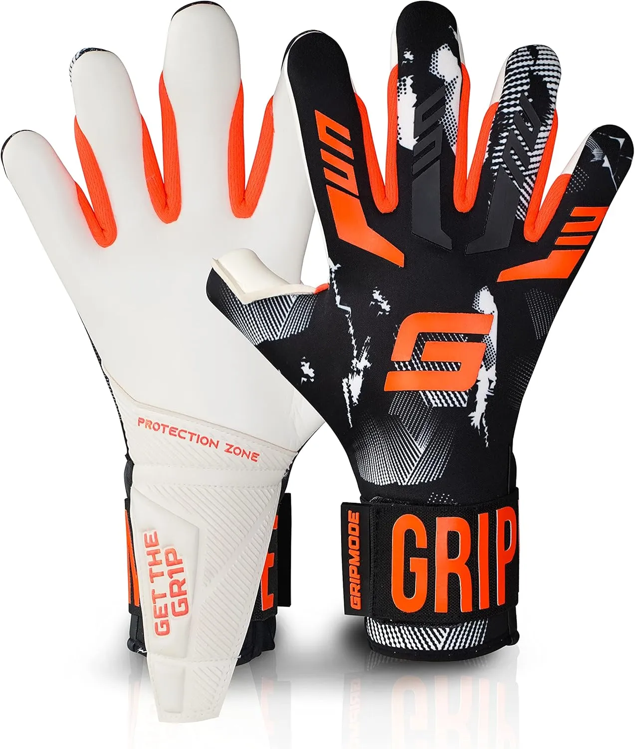 GRIPMODE Gravity Hybrid Goalkeeper Gloves Adult and Child with Griptec® Latex Lining I Suitable in All Weather I Football Goal Protection for Children, Teenagers & Adults I Size 7-11