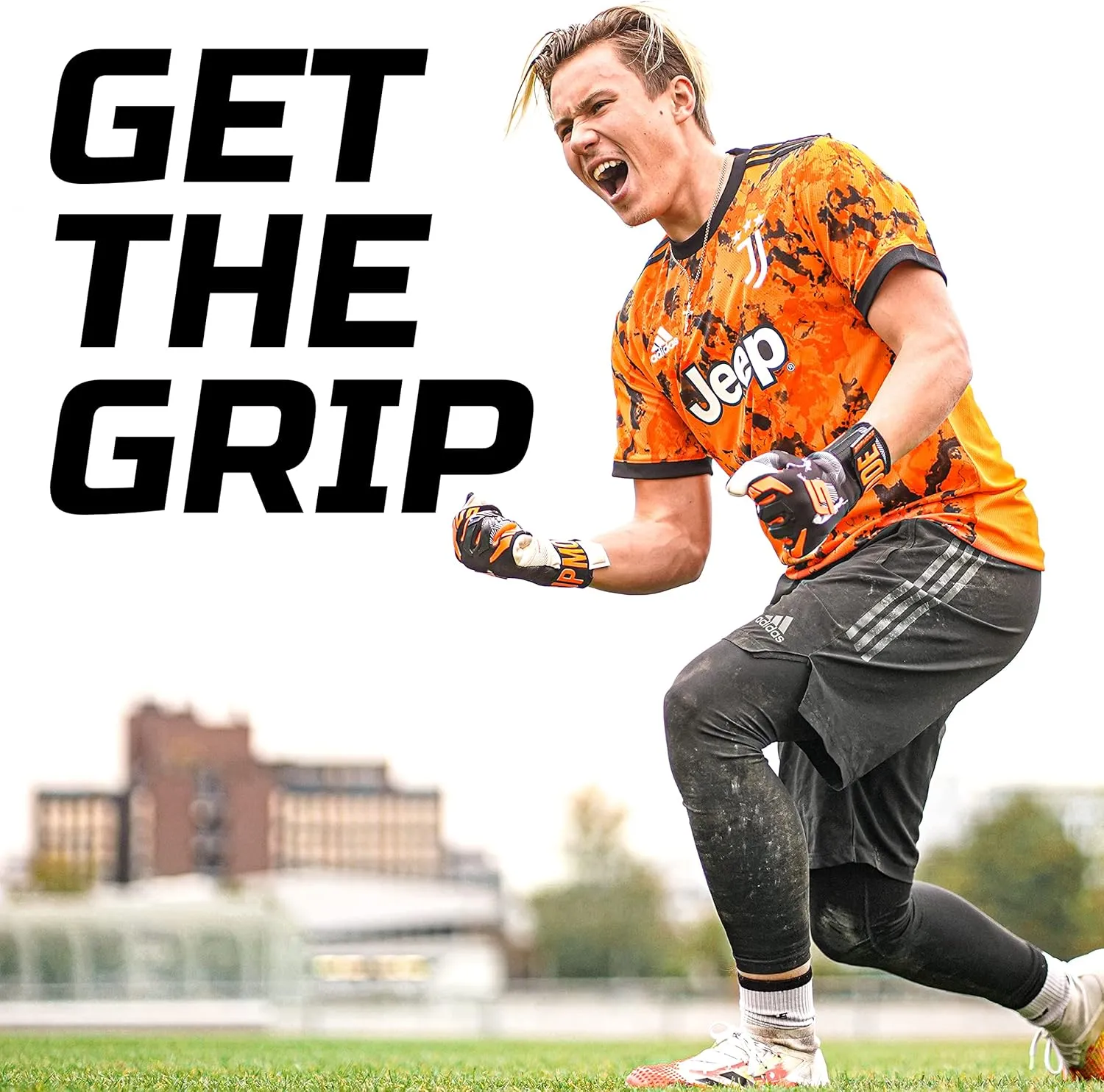 GRIPMODE Gravity Hybrid Goalkeeper Gloves Adult and Child with Griptec® Latex Lining I Suitable in All Weather I Football Goal Protection for Children, Teenagers & Adults I Size 7-11