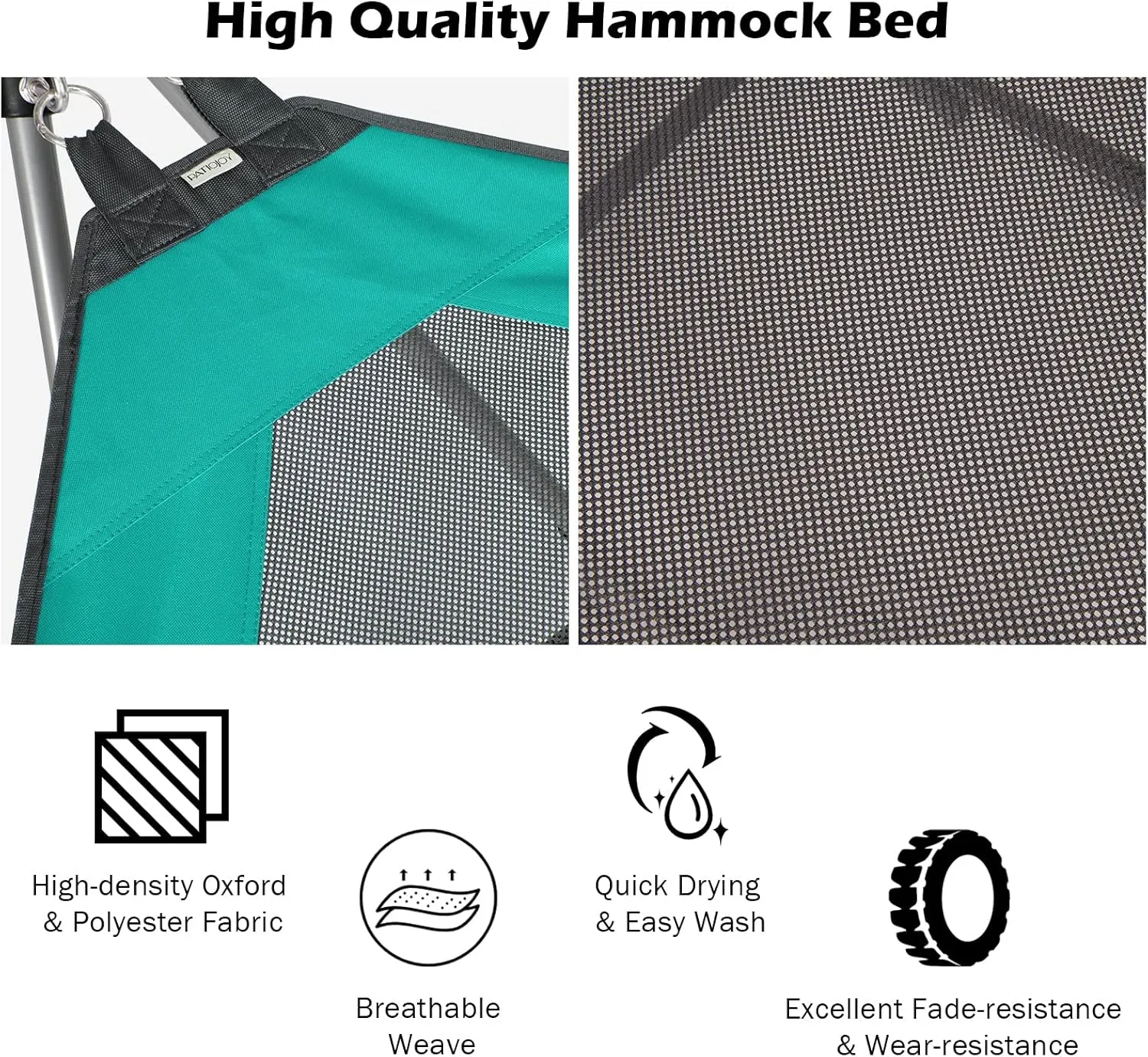 GYMAX Hammock with Stand Included, Camping Hammock with Carrying Bag & Storage Pocket, Portable Heavy Duty Self Standing Hammock, Indoor/Outdoor Hammock Chair for Patio Beach Yard Garden (Turquoise)