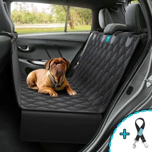 Hammock Backseat Protector Waterproof Scratchproof for Dogs Durable Against Dirt & Pet Fur Nonslip Washable Pet Car Seat Cover   Seat Belt Leash Included