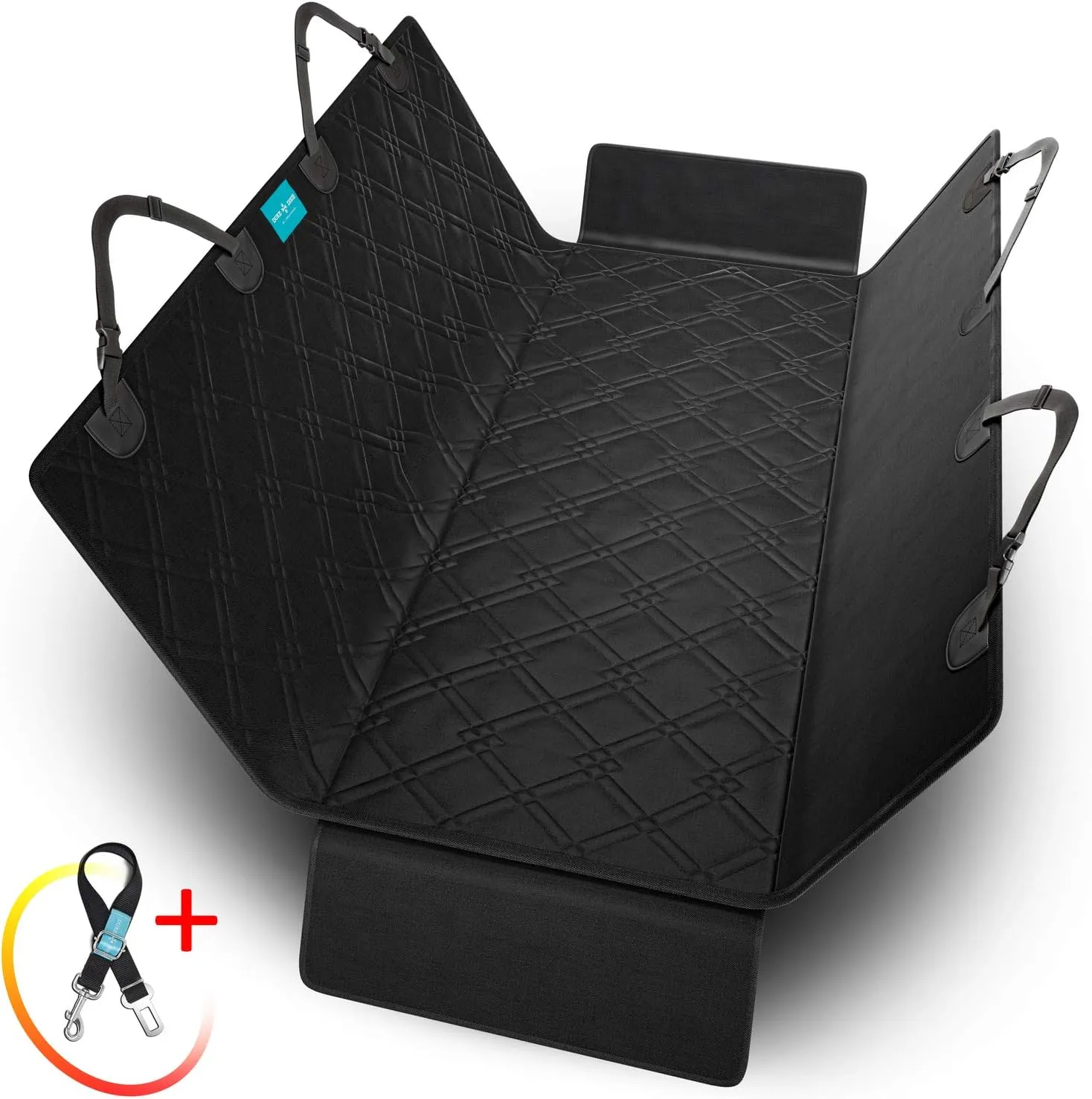 Hammock Backseat Protector Waterproof Scratchproof for Dogs Durable Against Dirt & Pet Fur Nonslip Washable Pet Car Seat Cover   Seat Belt Leash Included