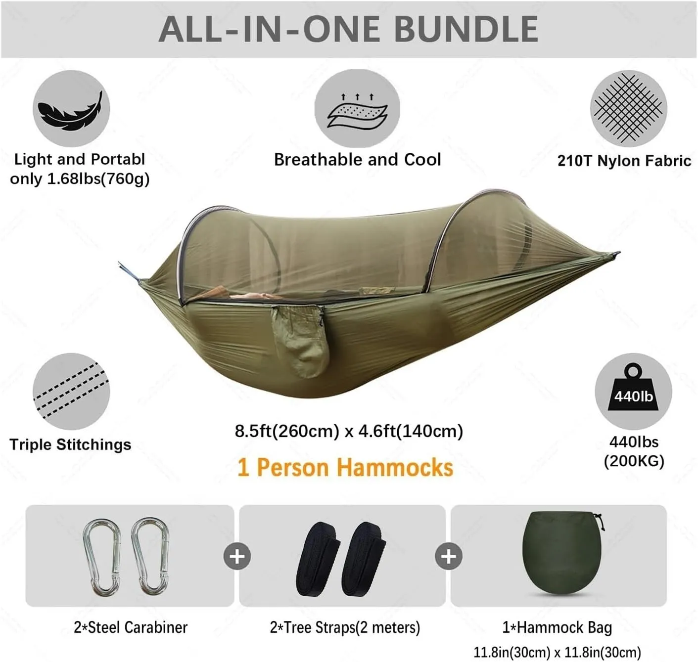 Hammock Camping Equipment Shelters Outdoor Garden Swings Furniture Survival Travel Garden Furniture Sets Hanging Hammock Mosquito Net Camping Essentials(Camouflage)