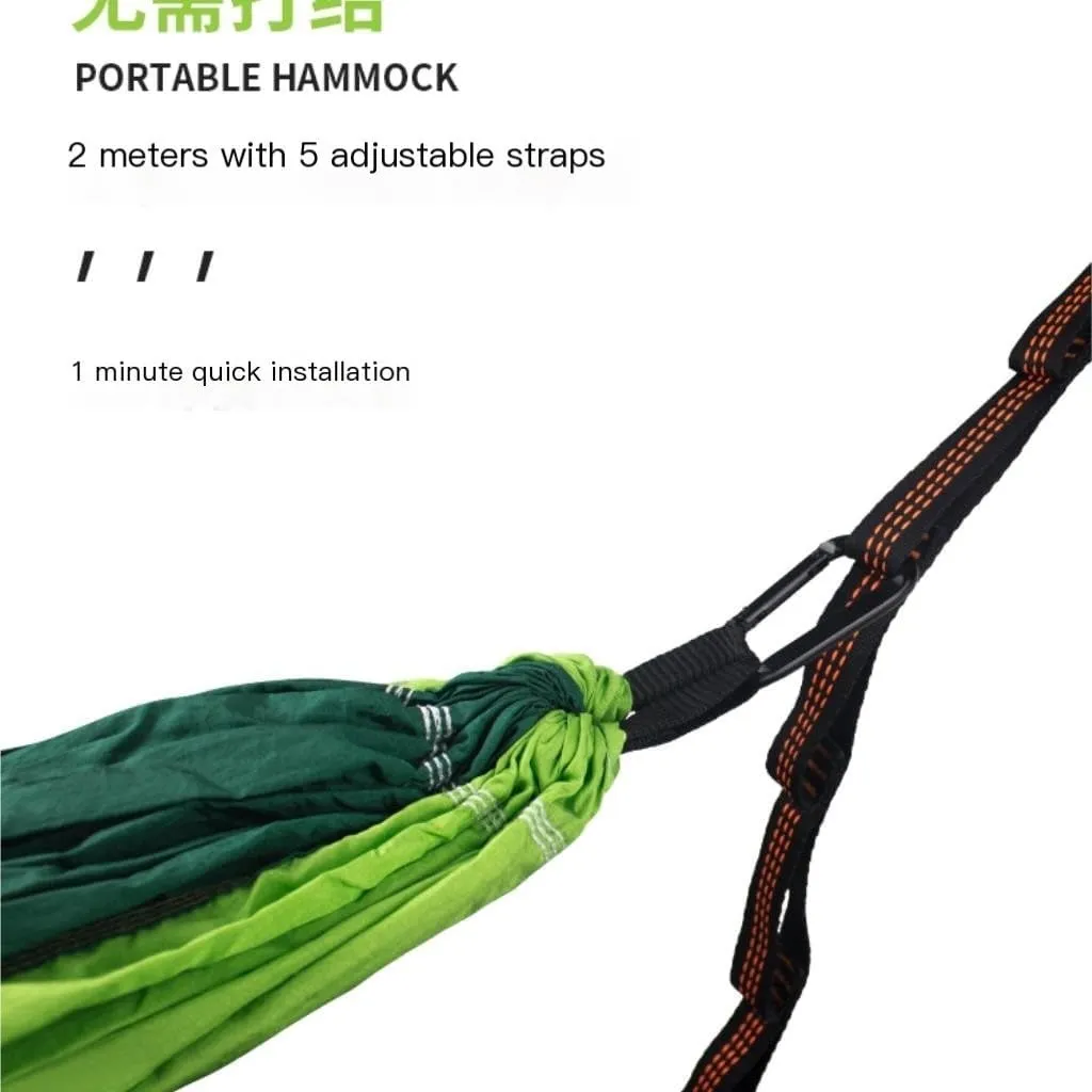 Hammock Hammock Automatic Quick Opening Anti-Mosquito and Anti-Rollover Double Portable Swing with Mosquito Net Hammocks for Outside(Green)