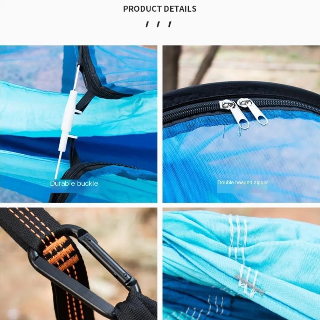 Hammock Hammock Automatic Quick Opening Anti-Mosquito and Anti-Rollover Double Portable Swing with Mosquito Net Hammocks for Outside(Green)