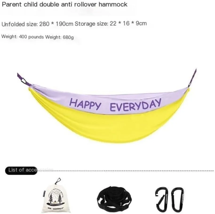 Hammock Muche Outdoor Camping Anti-Rollover Hammock Adult Outdoor Swing Ultra-Light Portable Double Hanging Chair Hammocks for Outside(D)