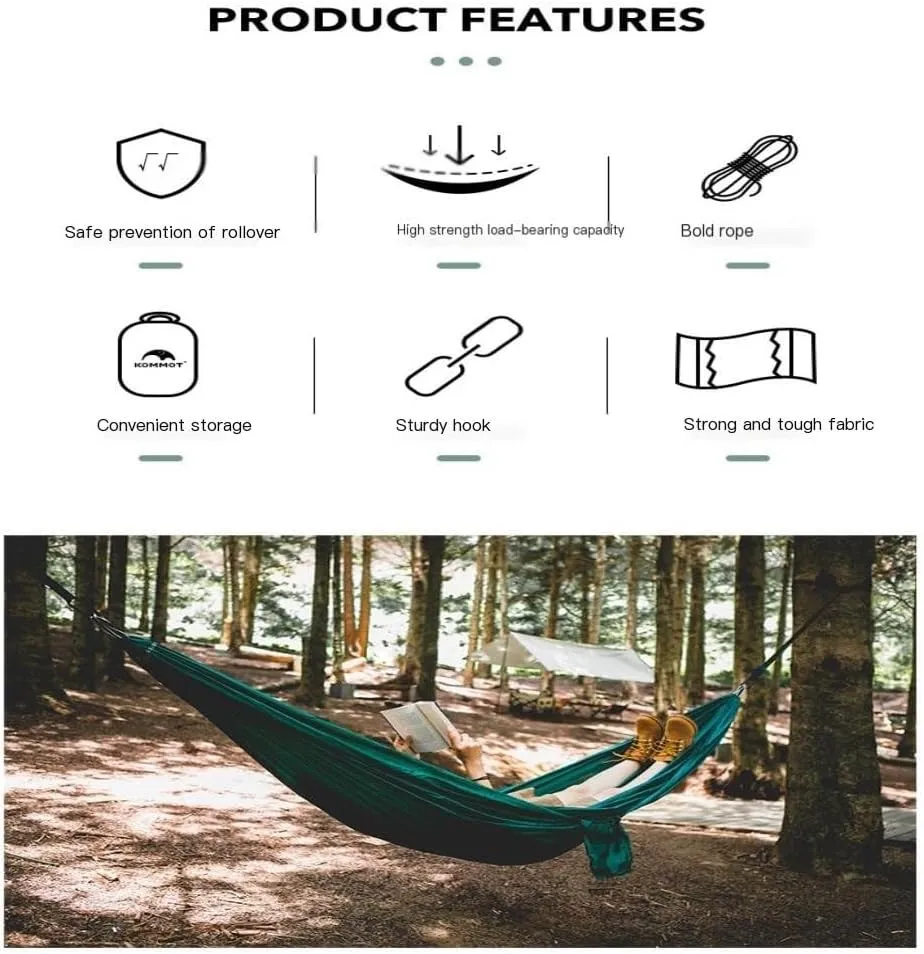 Hammock Muche Outdoor Camping Anti-Rollover Hammock Adult Outdoor Swing Ultra-Light Portable Double Hanging Chair Hammocks for Outside(D)
