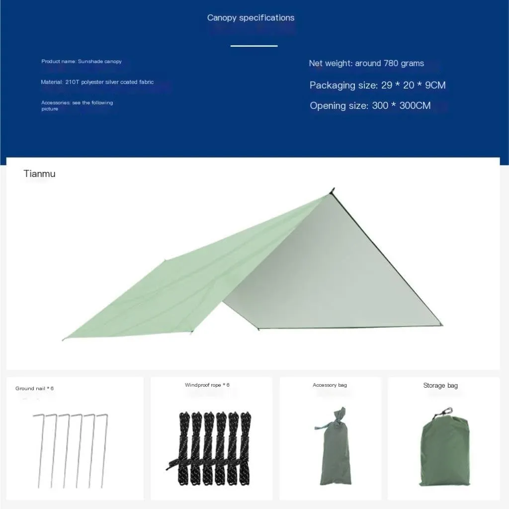 Hammock Outdoor Mosquito Net Hammock Anti-Mosquito Canopy Tent Set Waterproof Portable Sunshade Camping Outdoor Hammocks for Outside(Yellow,Large)