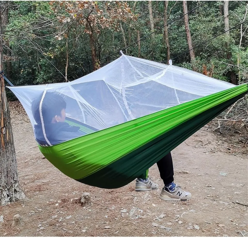 Hammock Outdoor Mosquito Net Hammock Nylon Spun Indoor and Outdoor Hammock Portable Camping Outdoor Supplies Hammocks for Outside(Orange)