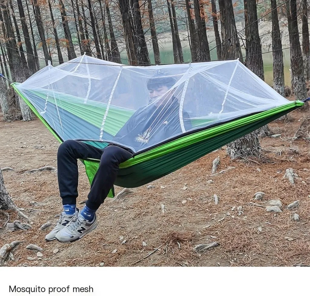 Hammock Outdoor Mosquito Net Hammock Nylon Spun Indoor and Outdoor Hammock Portable Camping Outdoor Supplies Hammocks for Outside(Orange)