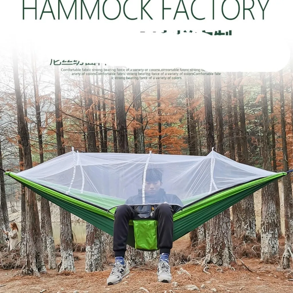 Hammock Outdoor Mosquito Net Hammock Nylon Spun Indoor and Outdoor Hammock Portable Camping Outdoor Supplies Hammocks for Outside(Orange)