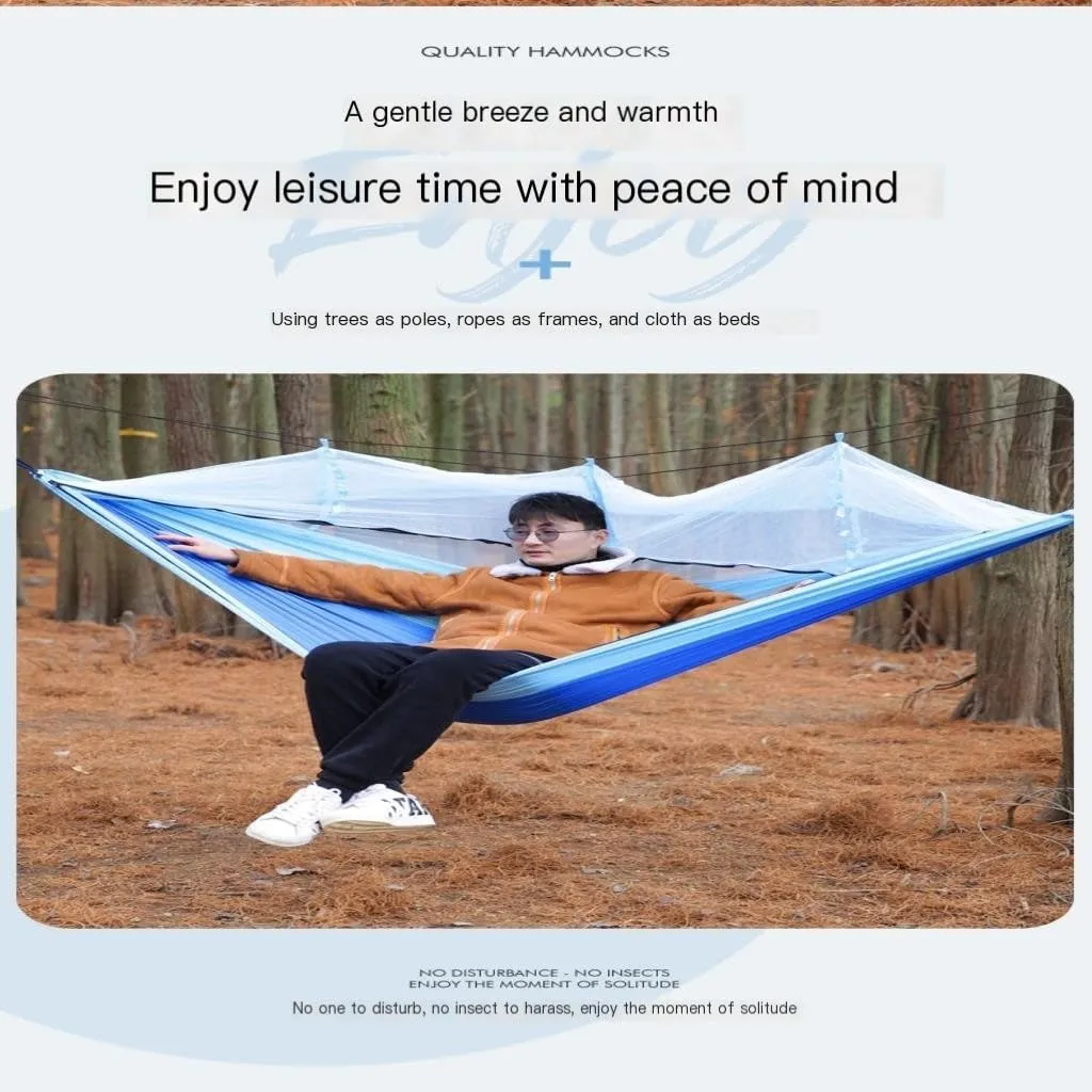Hammock Outdoor Portable Camping Single Double Mosquito Net Hammock Anti-Mosquito Camping Mesh Mosquito Net Hammock Hammocks for Outside(A)