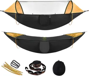 Hammocks Anti-Rollover Camping Hammock Double Portable Hammocks with Mosquito/Bug Net Hammock Swing for Outdoor Travel Hiking Camping