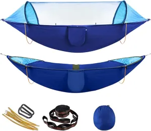 Hammocks Anti-Rollover Camping Hammock Double Portable Hammocks with Mosquito/Bug Net Hammock Swing for Outdoor Travel Hiking Camping