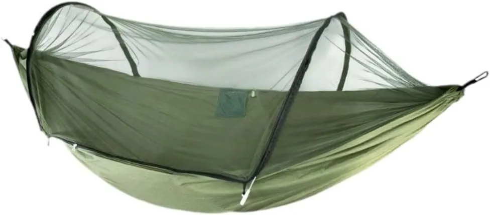 Hammocks Outdoor Anti-Mosquito Hammock Automatic Quick Opening with Mosquito Net Parachute Cloth Single Double Portable Camping Hammocks(A)