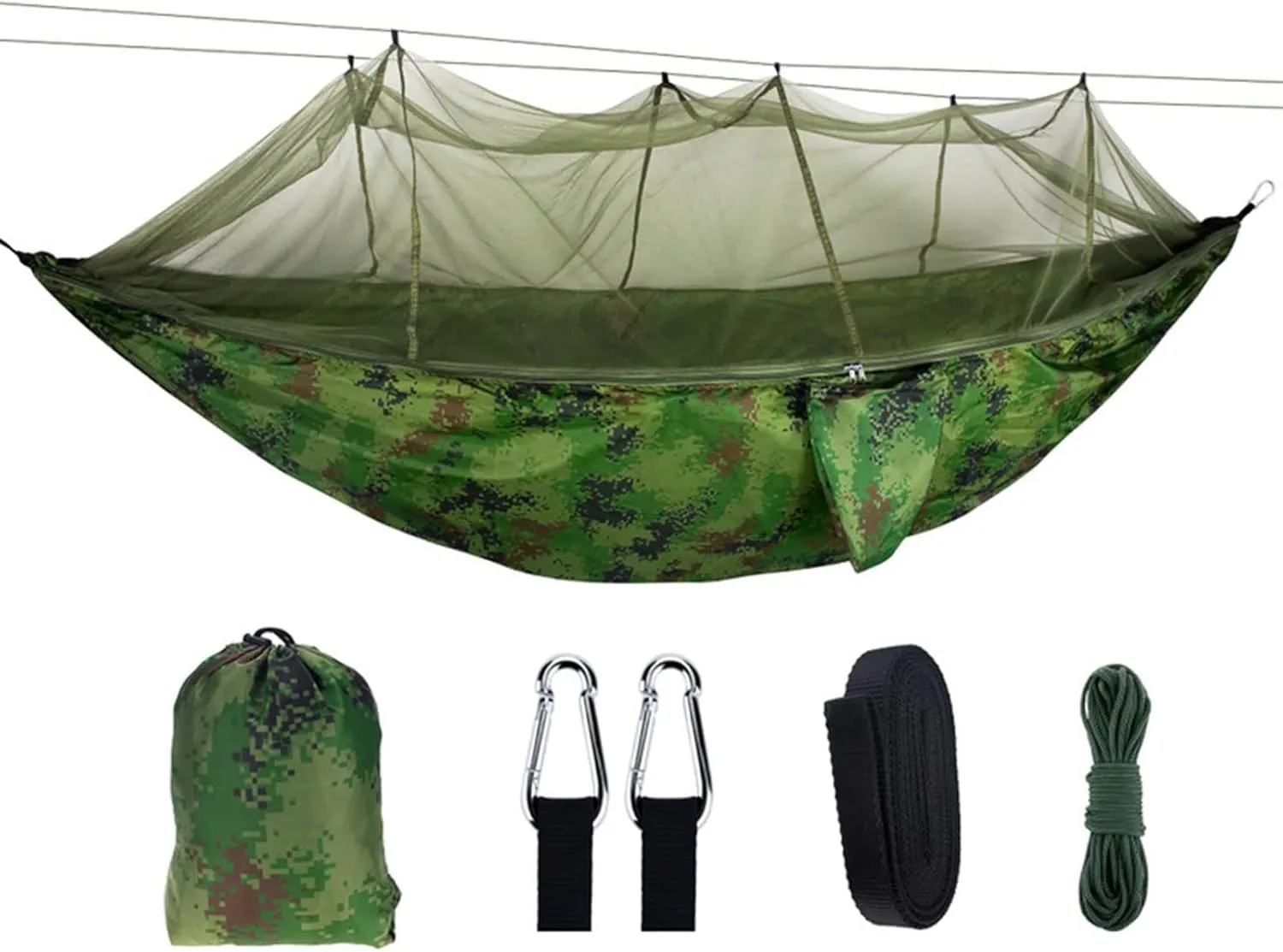 Hammocks Outdoor Camping Garden Hammock with Mosquito Net Outdoor Portable 2 Person Canopy Hanging Sleep Swing with Storage Bag