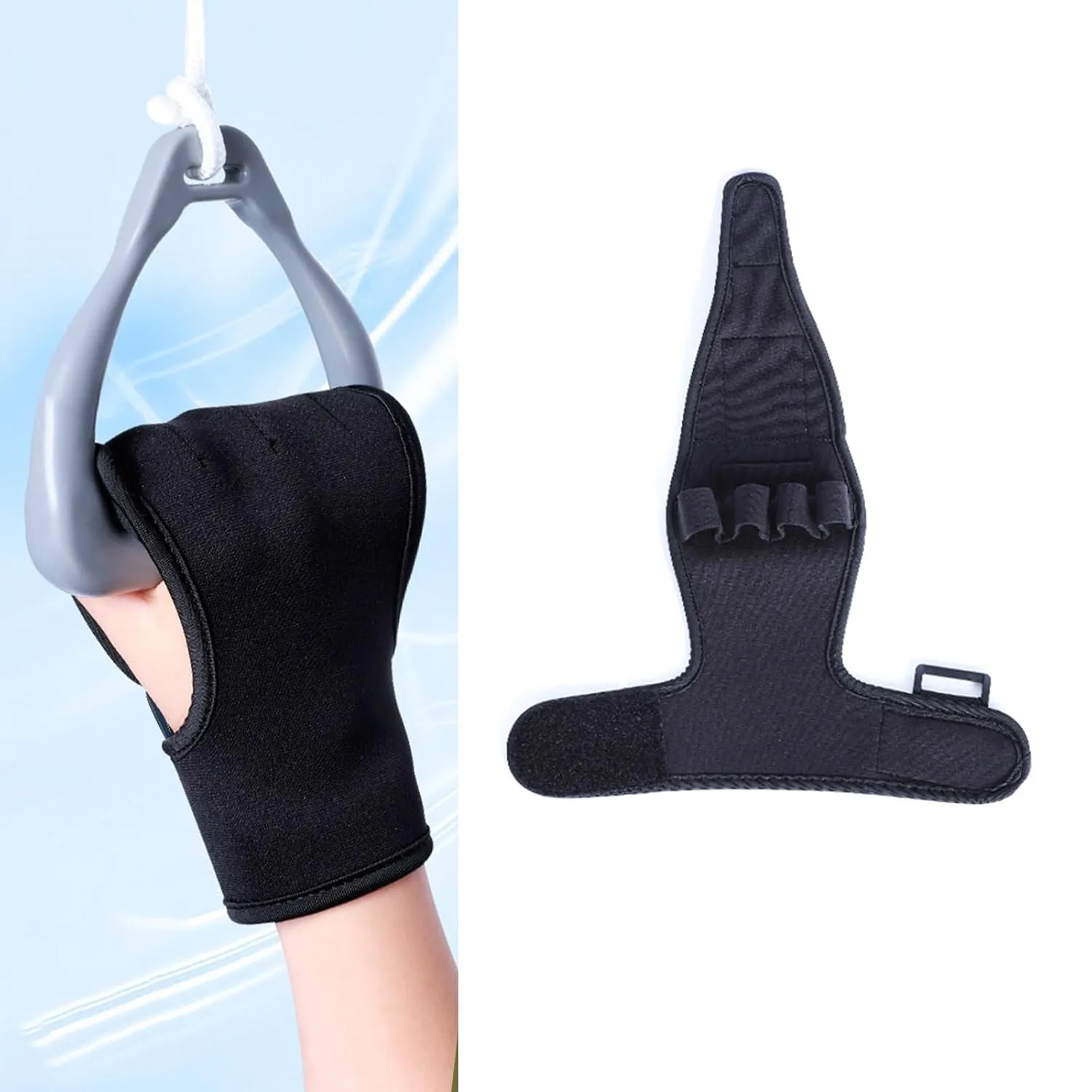 Hand Wrist Brace Finger Splint Anti-Spasticity Rehabilitation Gloves - Hand Position Fixation for Stroke Hemiplegia Patients & Athletes - Finger Grip Strength Training Device (2 Pack)
