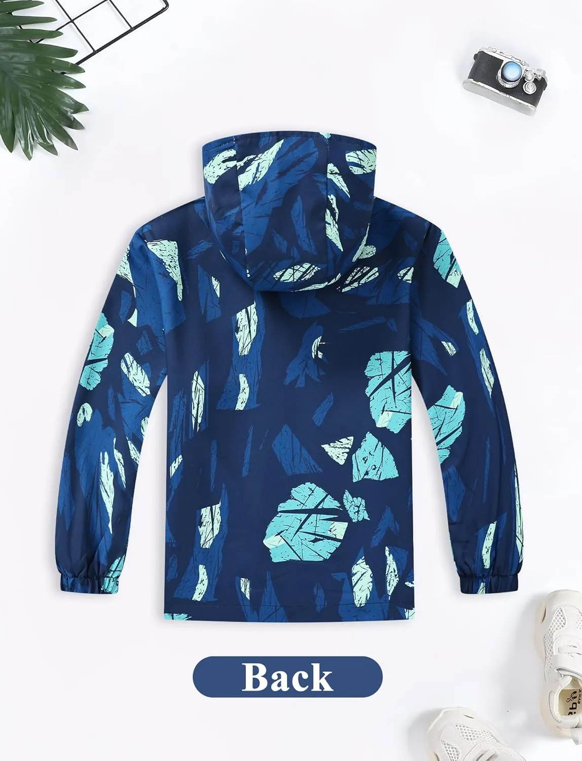 Happy Cherry Boys Girls Waterproof Jacket with Mesh Lining - Children's Windbreaker Raincoat Lightweight, Breathable
