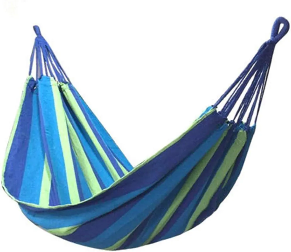 Happyyami 1Pcs Double Hammock Thickened Hammock Camping Outdoor Canvas Indoor Hammock Portable Garden Tree Hammock with Two Bind Ropes Bag Packing 280x150cm