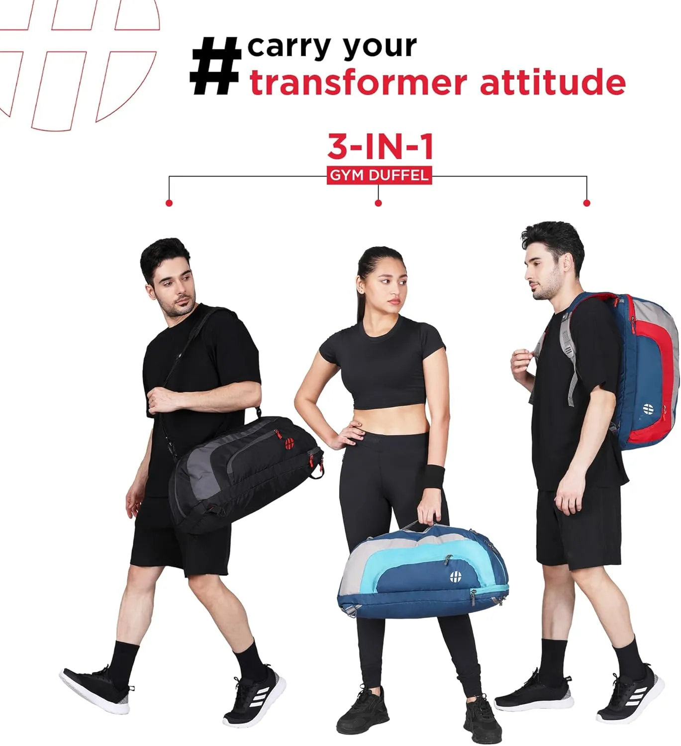 Harissons Jake Gym Bag for Men and Women, Sporty Duffel Bag with Shoe Compartment