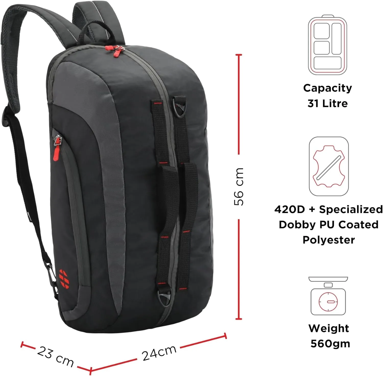 Harissons Jake Gym Bag for Men and Women, Sporty Duffel Bag with Shoe Compartment