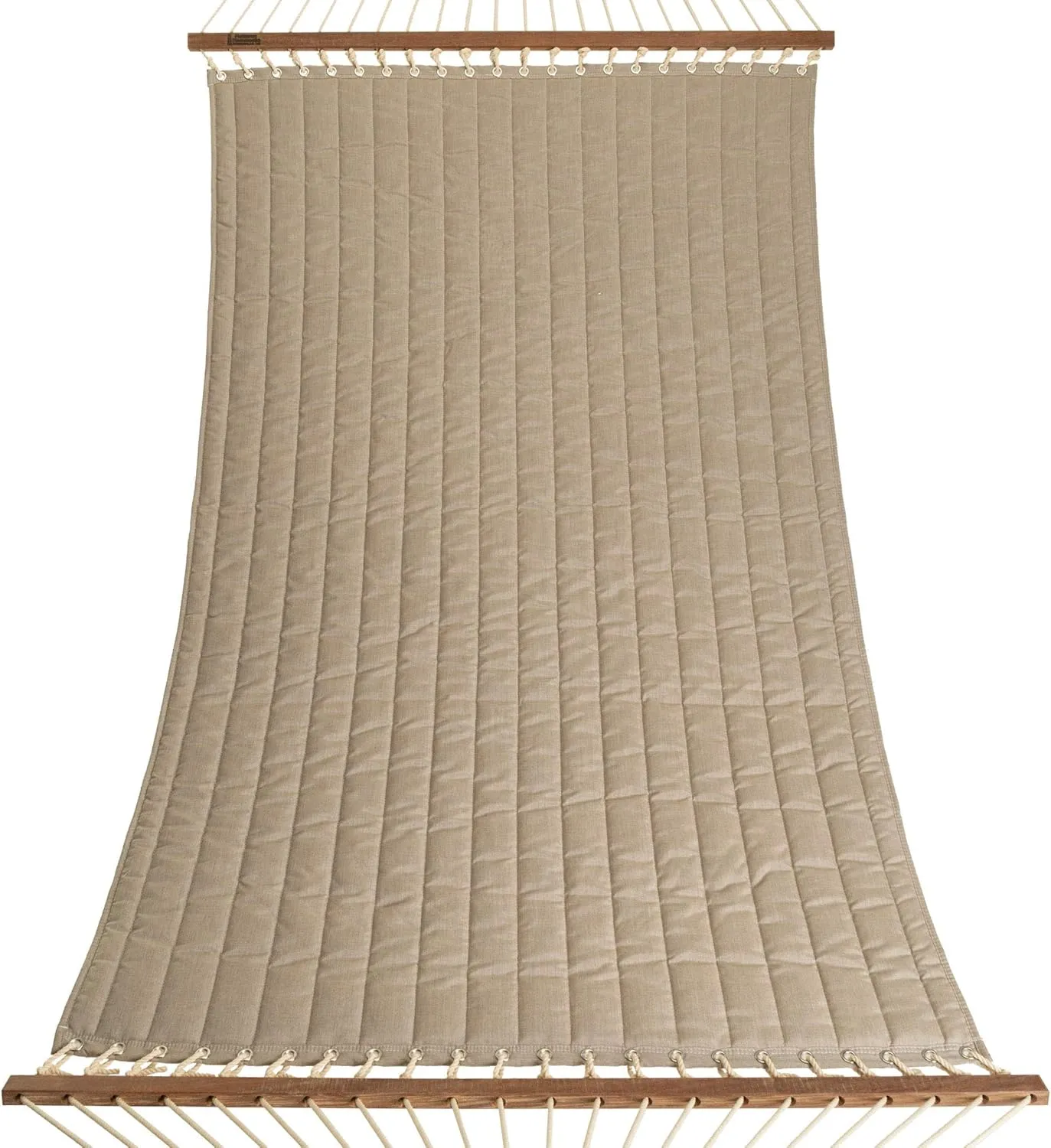 Hatteras Hammocks Large Cast Ash Sunbrella Quilted Hammock with Free Extension Chains & Tree Hooks, Handcrafted in The USA, Accommodates 2 People, 450 LB Weight Capacity, 13 ft. x 55 in.