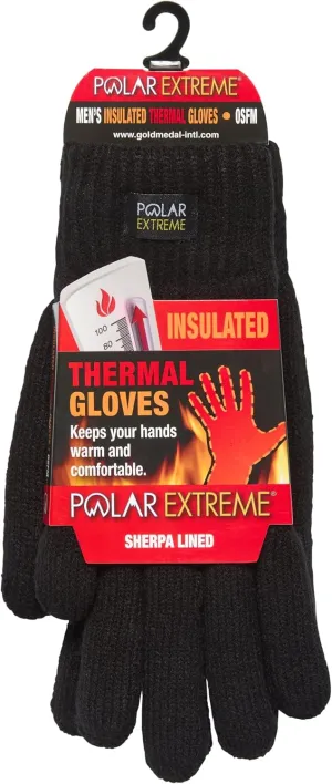 Heat Mens Stretch and Knit Gloves - Winter Weather, Warm Insulated Gloves