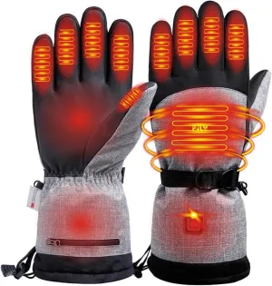 Heated Gloves for Men Women, 5000mAh Rechargeable Winter Heated Motorcycle Gloves Waterproof & Windproof Touchscreen Electric Heating Glove for Hunting Riding Skiing Skating Hiking, Black