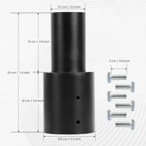 Heavy-Duty 3 Inch Round Pole Slip Fitter Adapter – Universal Metal Mounting Bracket for LED Parking Lot Lights, Shoebox Lighting, Street Lights – Weather-Resistant Black Outdoor Design