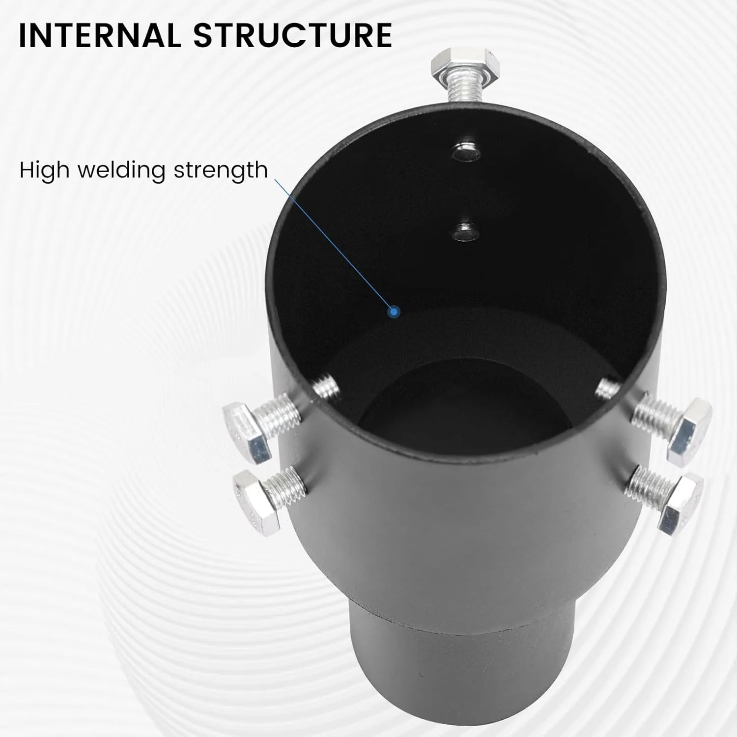 Heavy-Duty 3 Inch Round Pole Slip Fitter Adapter – Universal Metal Mounting Bracket for LED Parking Lot Lights, Shoebox Lighting, Street Lights – Weather-Resistant Black Outdoor Design