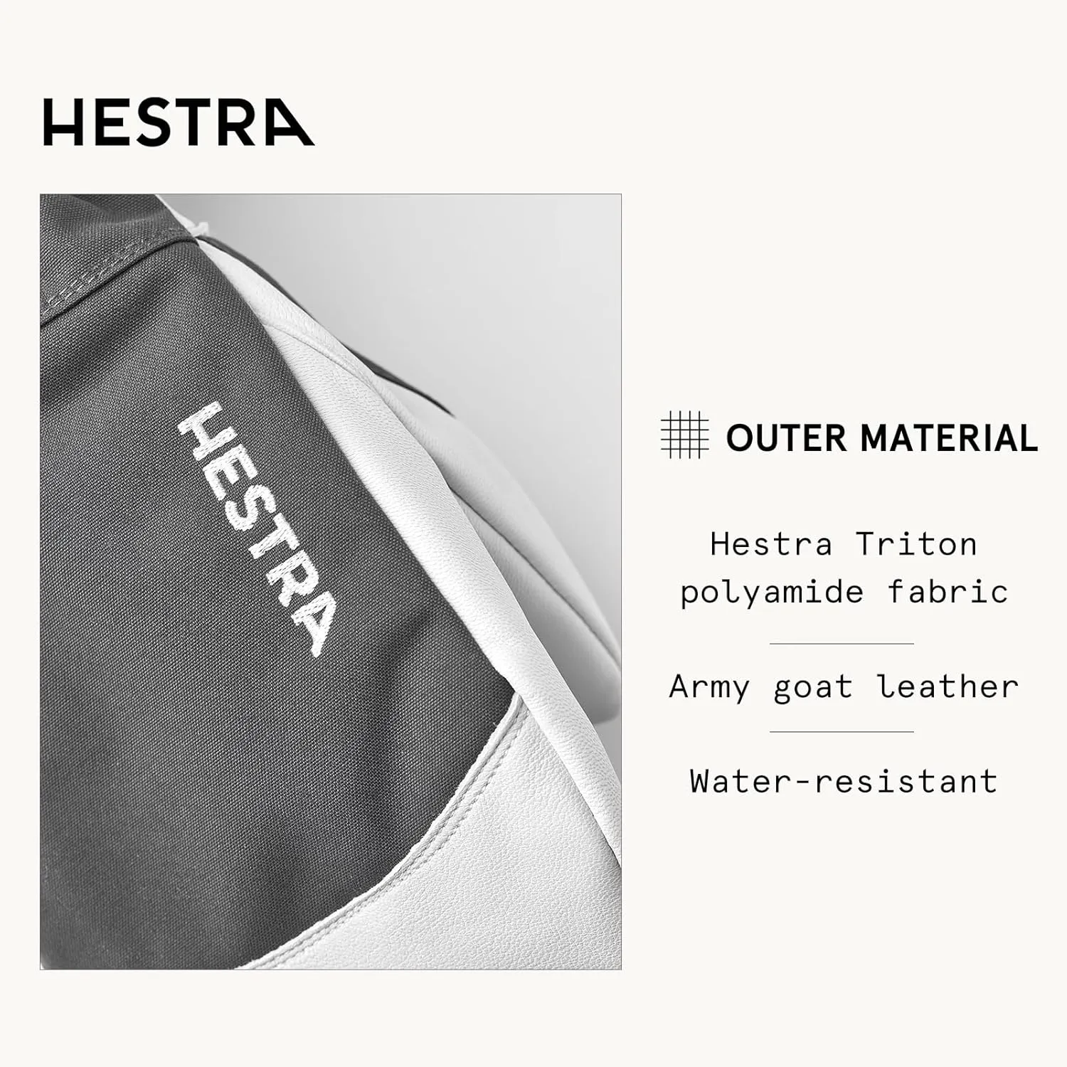 Hestra Army Leather Heli Ski Mitt, Snow Mitten Glove for Skiing & Snowboarding for Men & Women