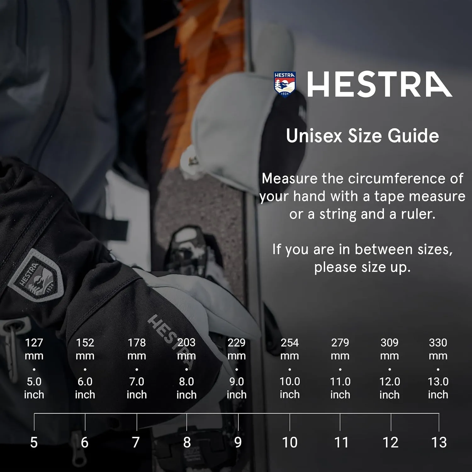 Hestra Army Leather Heli Ski Mitt, Snow Mitten Glove for Skiing & Snowboarding for Men & Women