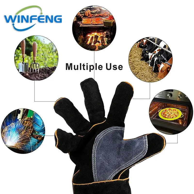 High Temperature Resistance Safety Gloves Heat Resistant Fireproof Protection Supplies for Firefighters Rescuers Welding