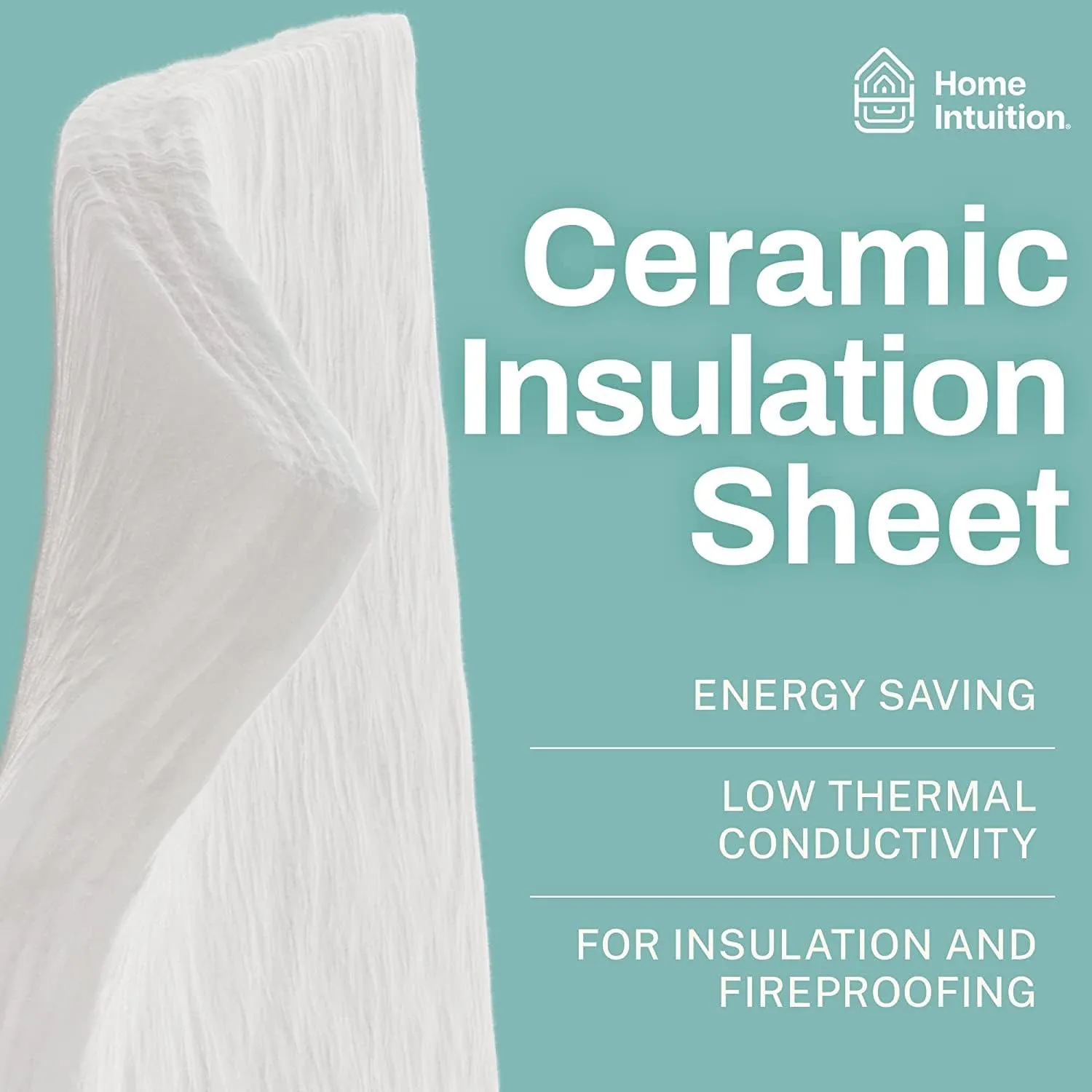 Home Intuition - 12" x 24" Ceramic Fiber Insulation Blanket Sheet 1" Thick, Fire Rated 2500F Fireproof Insulation Blanket for Oven, Fireplace, Furnace, Gas Forge, Boiler, Pipe, & Dishwasher