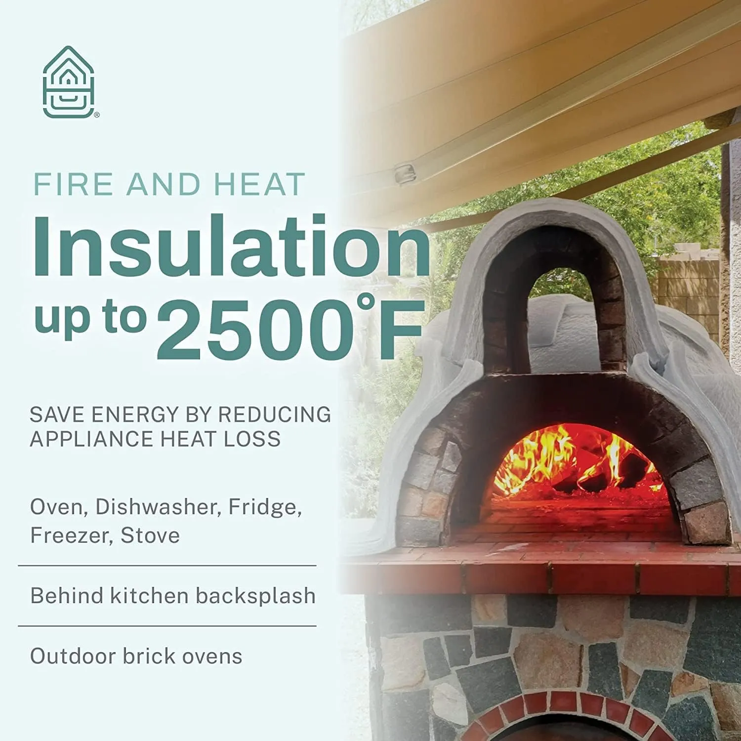 Home Intuition - 12" x 24" Ceramic Fiber Insulation Blanket Sheet 1" Thick, Fire Rated 2500F Fireproof Insulation Blanket for Oven, Fireplace, Furnace, Gas Forge, Boiler, Pipe, & Dishwasher