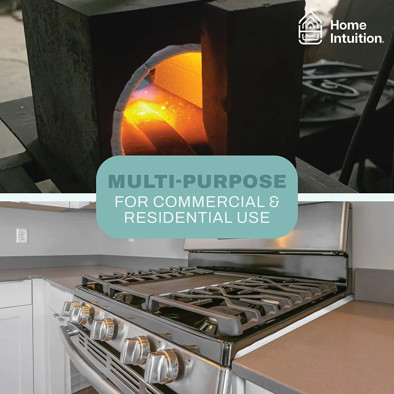 Home Intuition - 12" x 24" Ceramic Fiber Insulation Blanket Sheet 1" Thick, Fire Rated 2500F Fireproof Insulation Blanket for Oven, Fireplace, Furnace, Gas Forge, Boiler, Pipe, & Dishwasher