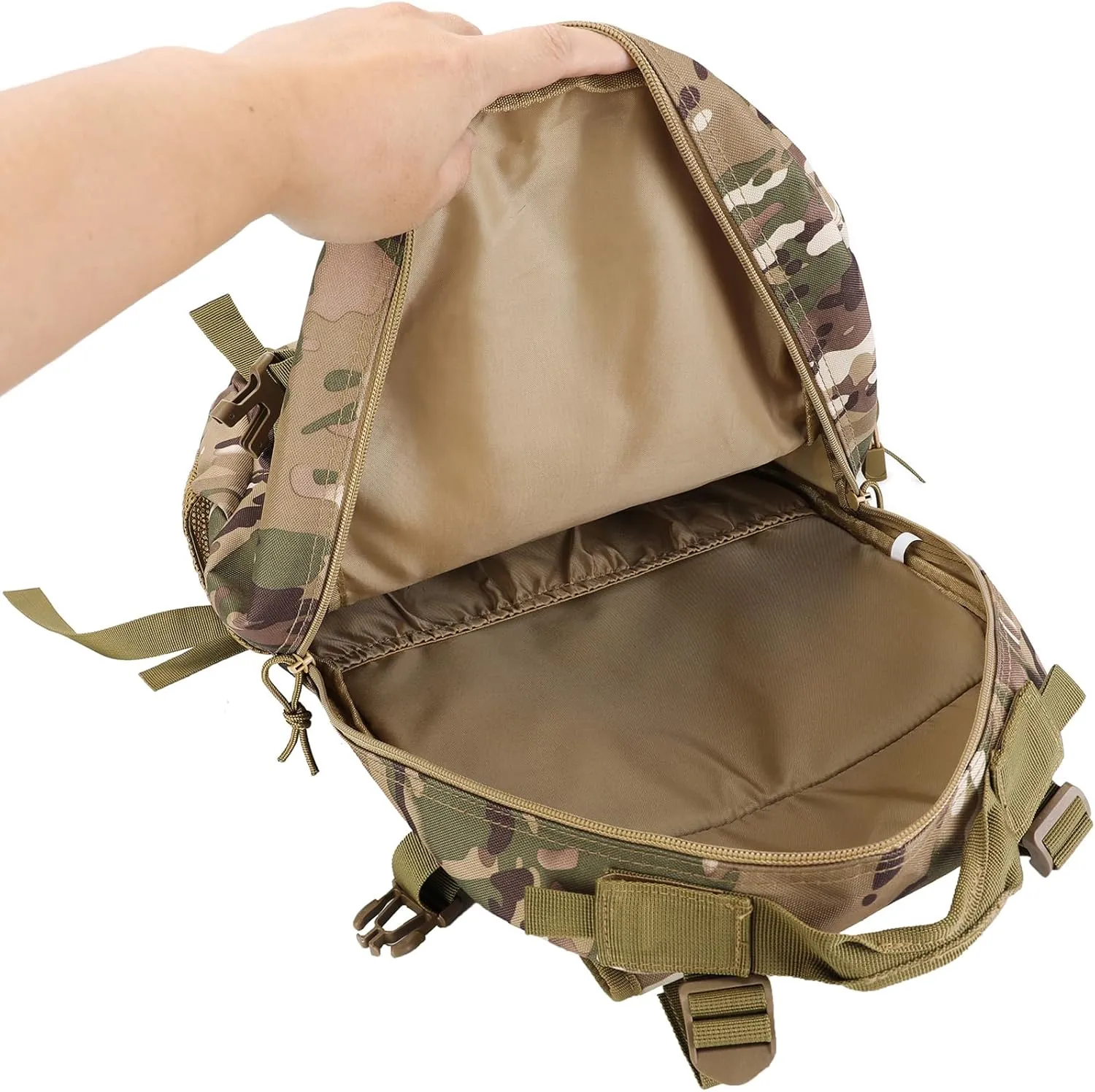 HOW'ON Hunting Backpack 30L Outdoor Waterproof Camo Hunting Pack Khaki Camo