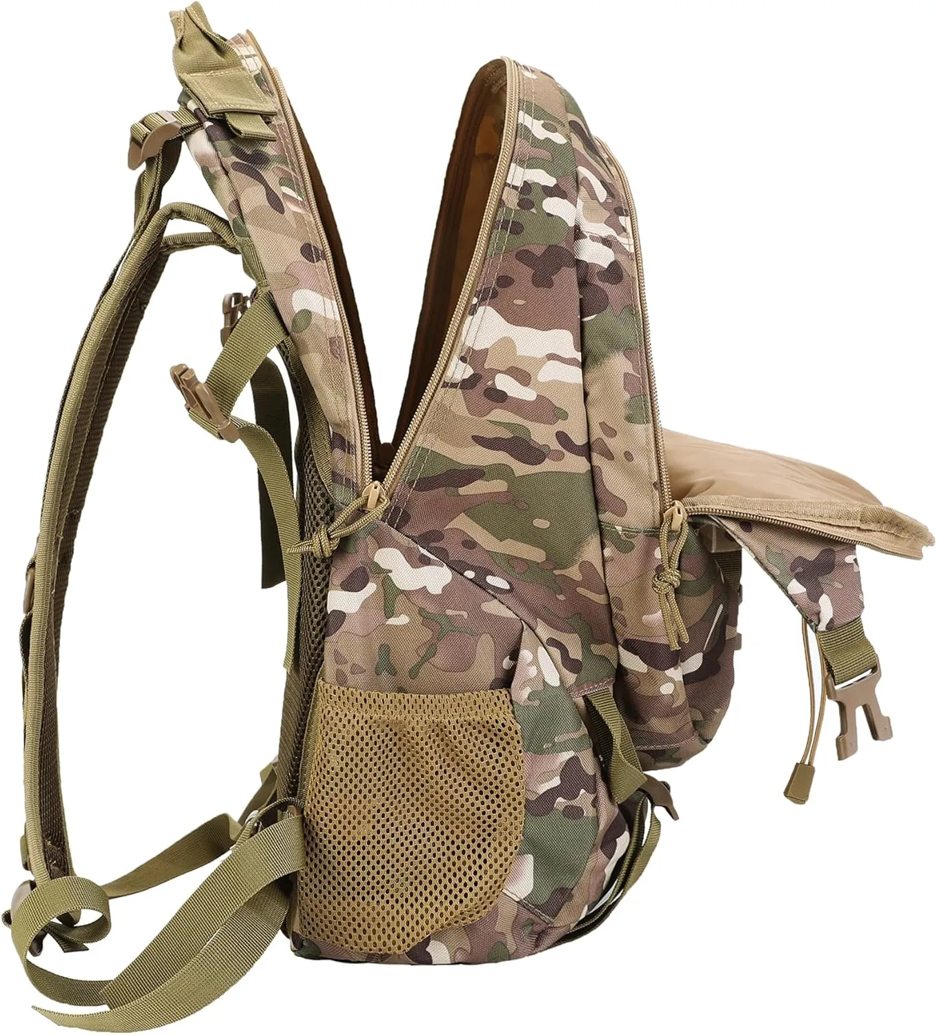 HOW'ON Hunting Backpack 30L Outdoor Waterproof Camo Hunting Pack Khaki Camo
