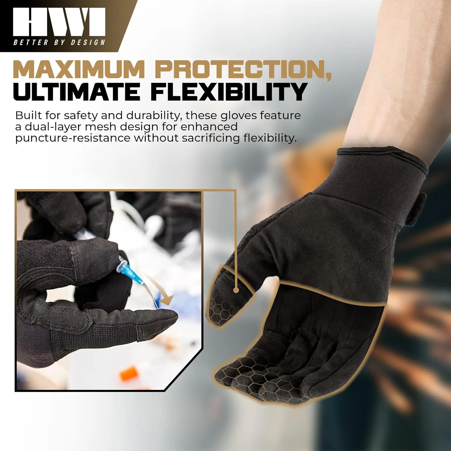 HPG100 Puncture Pro Duty Glove Cut-Resistant, Hypodermic Needle Protective, Touchscreen Capable